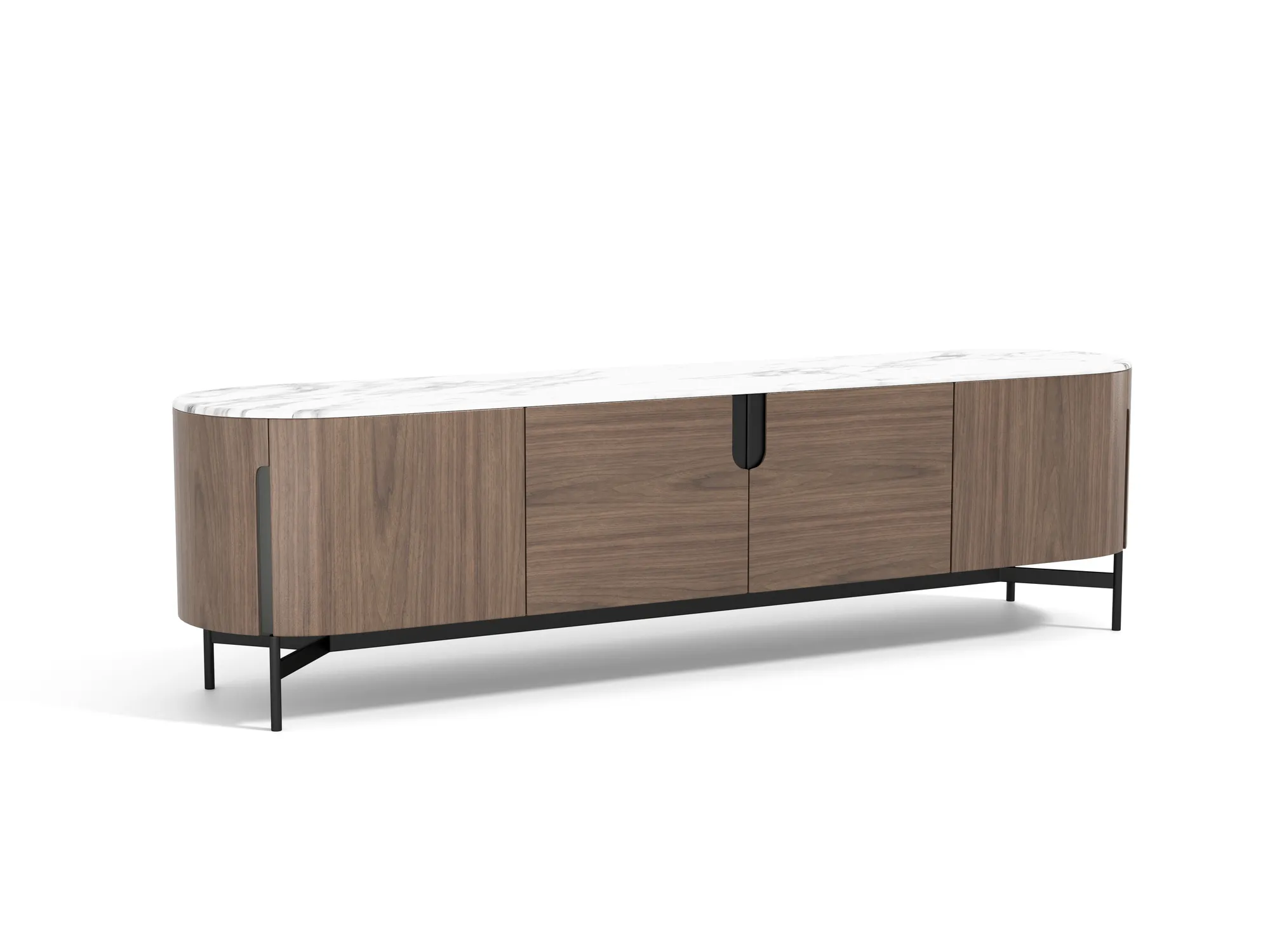 LivinHill TV stolek Silario 220 cm ořech/mramor - Obrázek 2