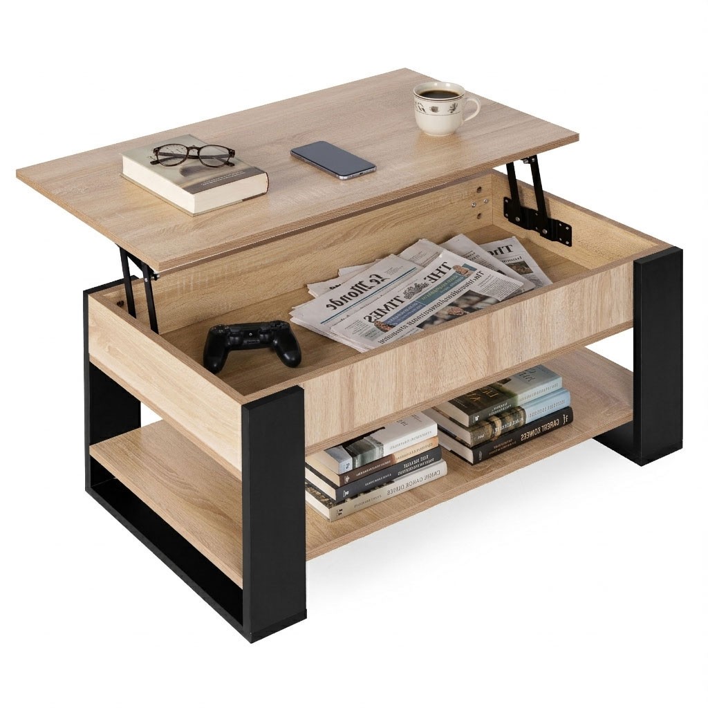 MODERNHOME Konferenční stolek s výsuvnou deskou Marjo 90 cm dub Sonoma - Obrázek 2