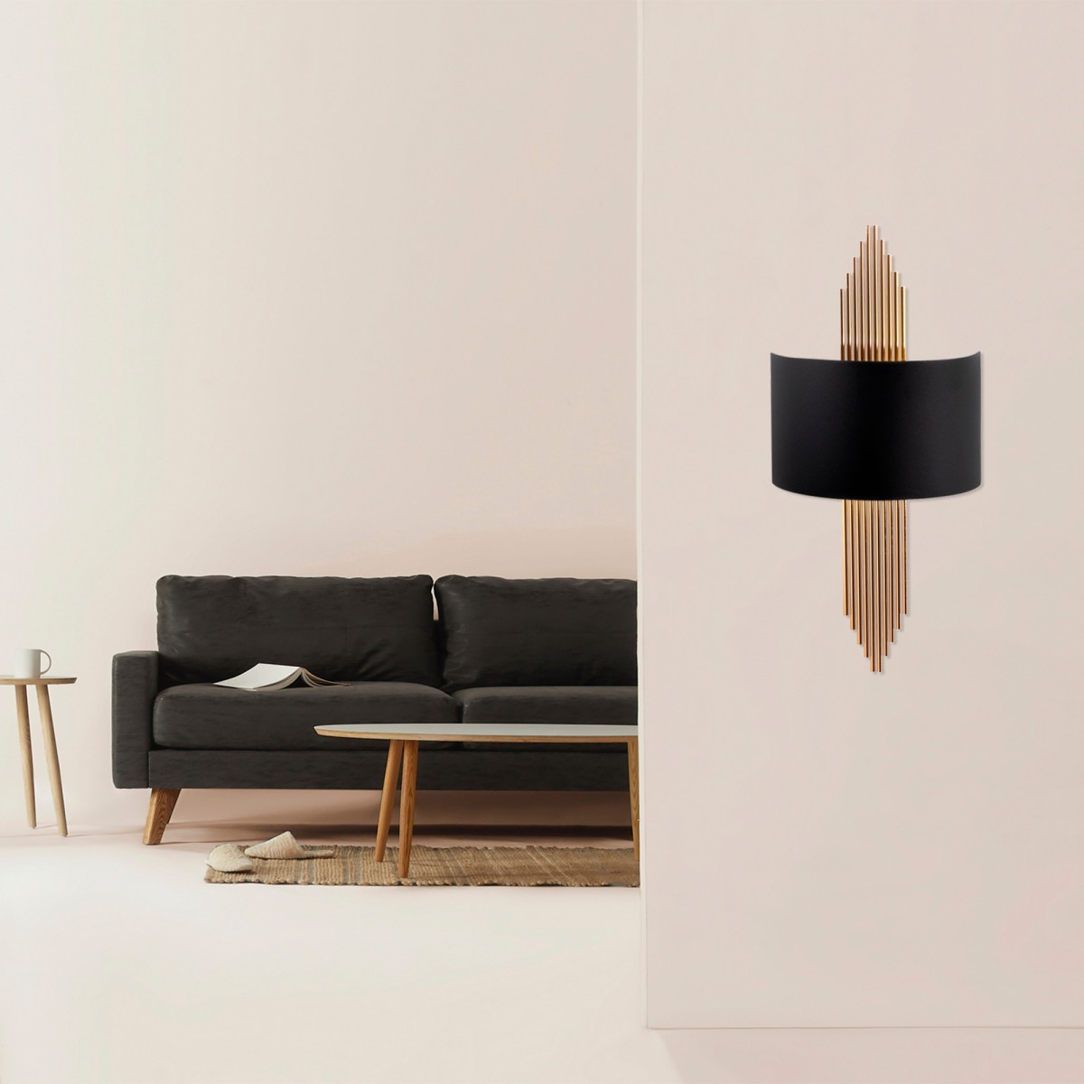 Opviq Nástěnná lampa Miko I černá/měděná - Obrázek 2