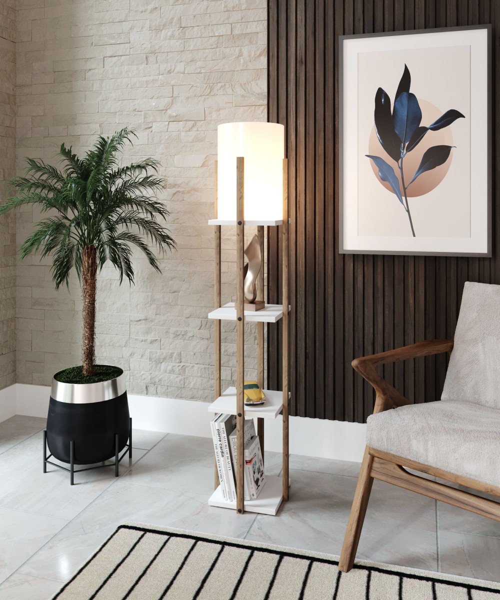 Opviq Stojací lampa Nora 135 cm bílá - Obrázek 2