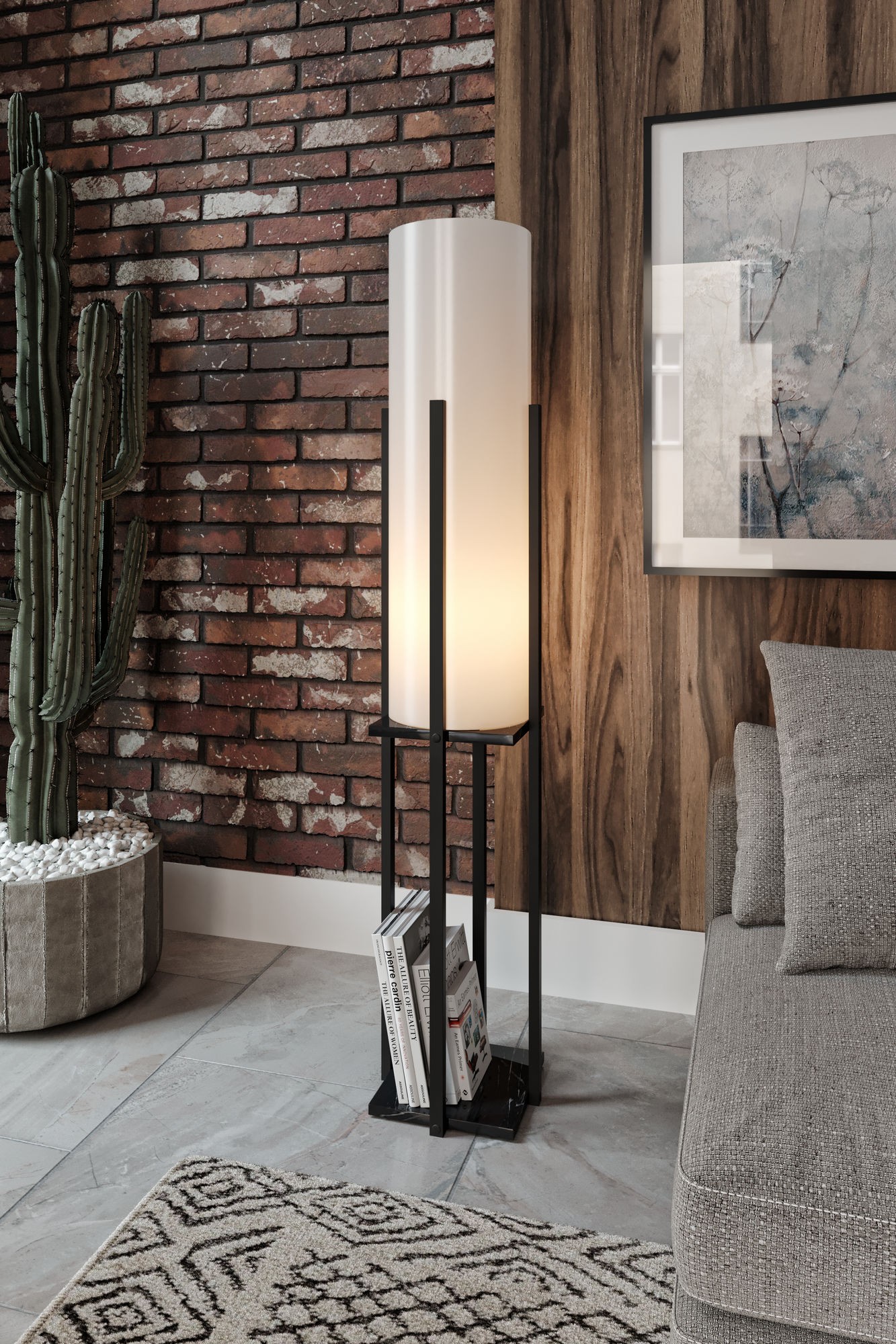 Opviq Stojací lampa Nora III černá - Obrázek 2