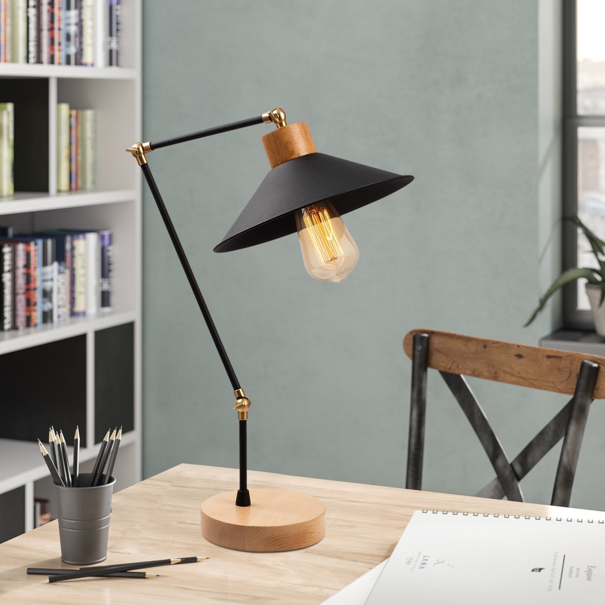 Opviq Stolní lampa Manavgat II černá - Obrázek 2