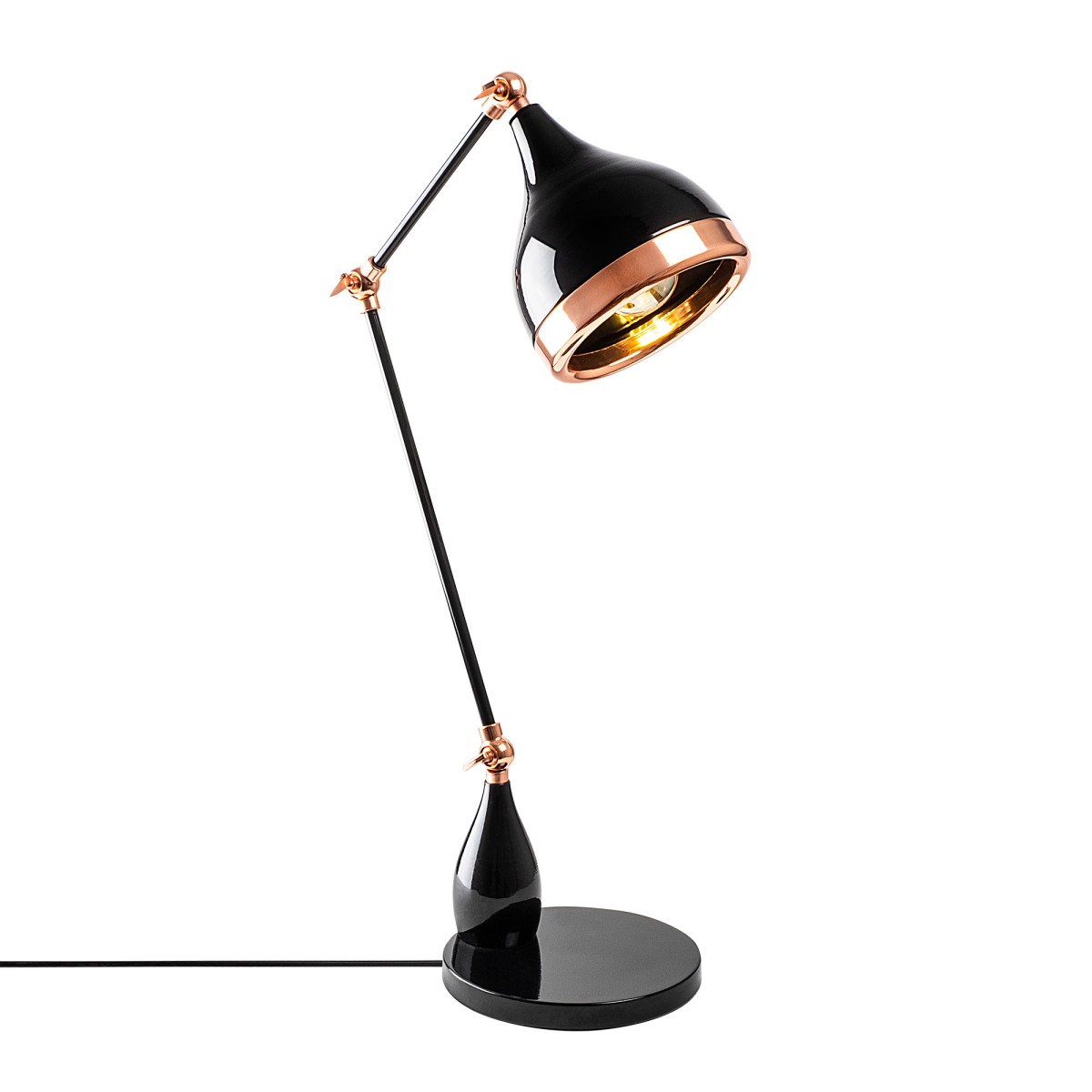 Opviq Stolní lampa Yildo černá/měděná