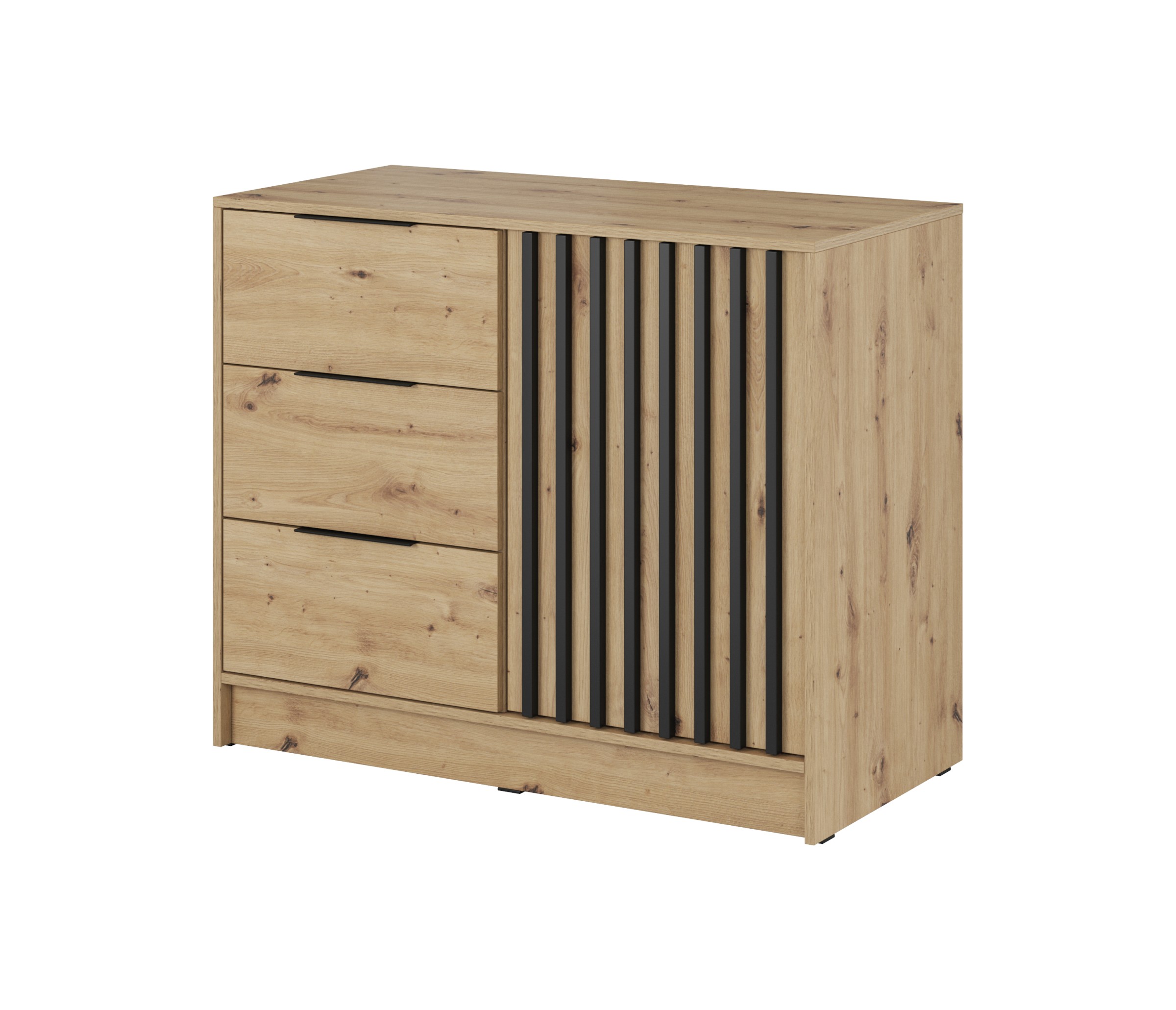 Piaski Komoda Nelly 2D 105 cm dub artisan/černá