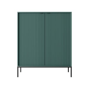 Piaski Komoda Nova 104 cm zelená/černé úchytky a černý rám