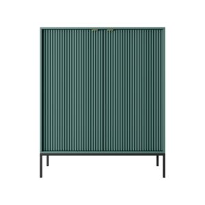 Piaski Komoda Nova 104 cm zelená/zlaté úchytky a černý rám