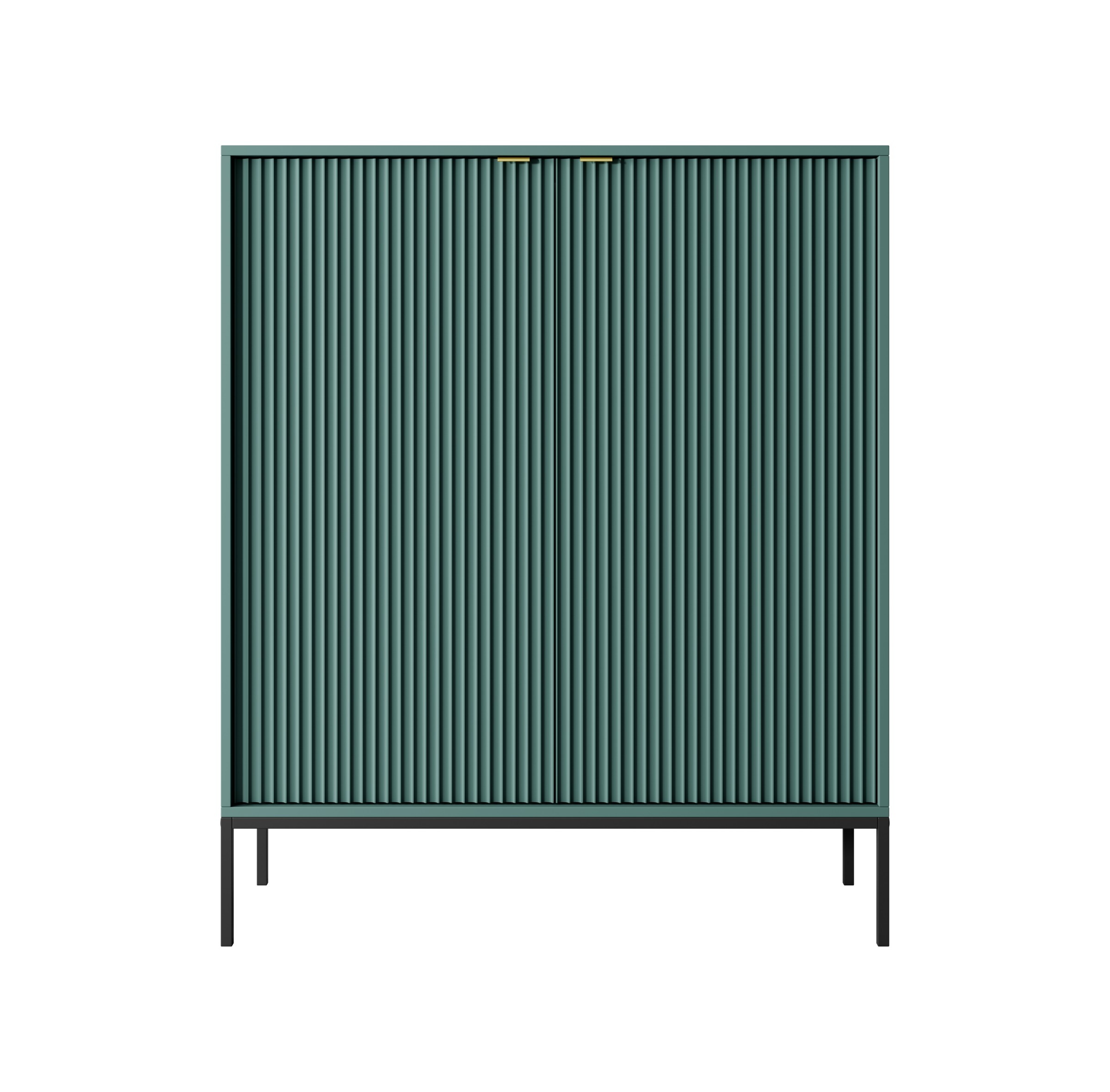 Piaski Komoda Nova 104 cm zelená/zlaté úchytky a černý rám