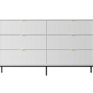 Piaski Komoda Nova 154 cm se zásuvkami bílá/černá