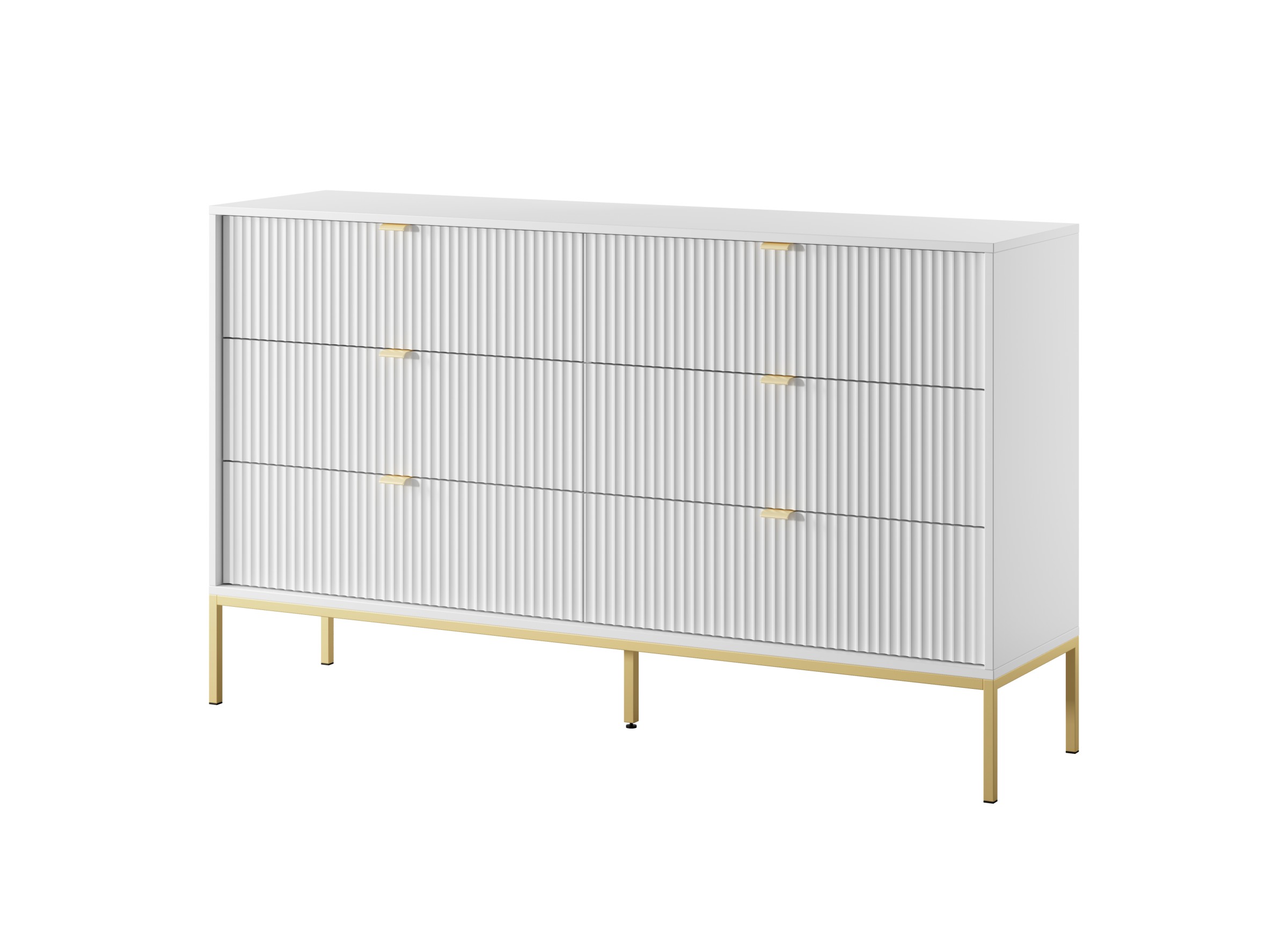 Piaski Komoda Nova 154 cm se zásuvkami bílá/zlatá - Obrázek 2