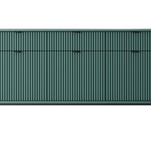 Piaski Komoda Nova 154 cm zelená/černé úchyty a černý rám