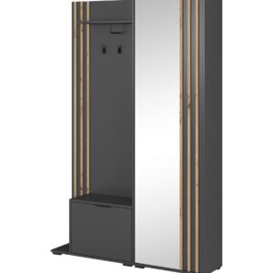 Piaski Předsíňová stěna Nelly 131 cm grafit/dub artisan