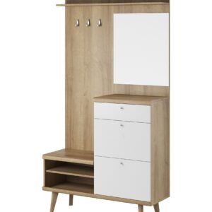 Piaski Předsíňová stěna Primo 110 cm dub Riviéra/bílá