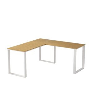 Rohový kancelářský stůl Houseland Nuvia Home 03 160 cm dub/bílý