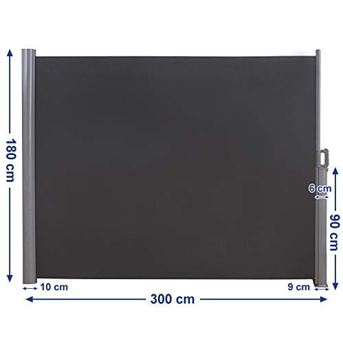 SONGMICS Boční markýza 180x300 cm kouřově šedá - Obrázek 2