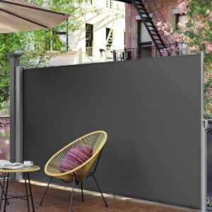 SONGMICS Boční markýza zatahovací tmavě šedá 160x300 cm