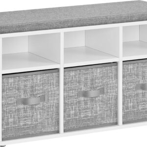 SONGMICS Botník se sedákem Vasagle Lopy 87 cm bílý/šedý