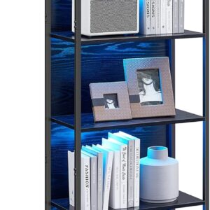 SONGMICS Knihovna s LED osvětlením Vasagle Lighty černá