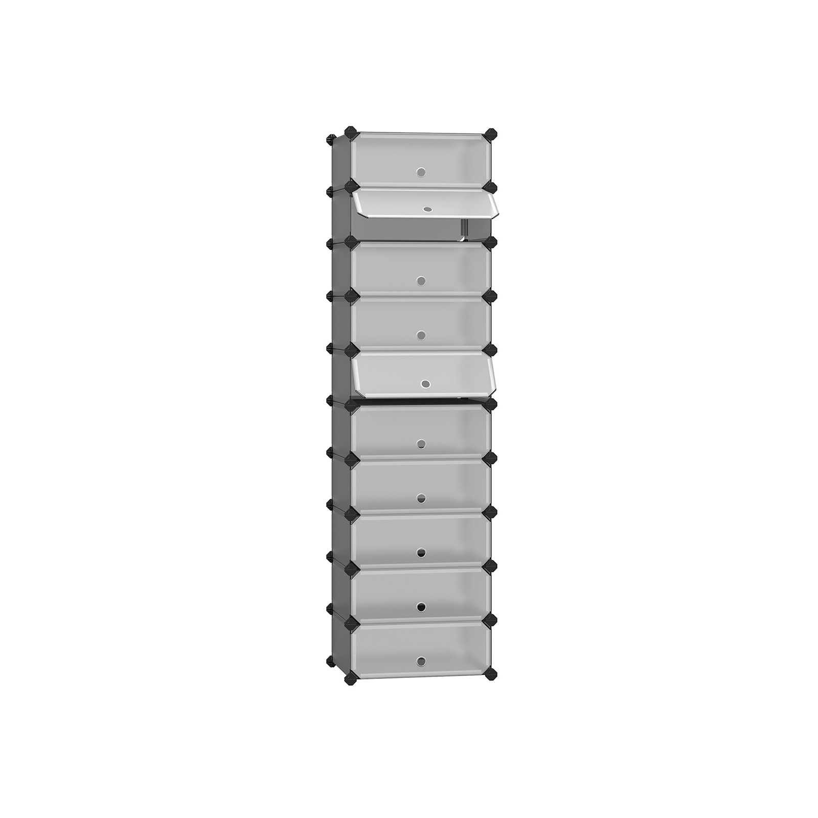 SONGMICS Modulární botník 10 boxů 43 x 173 x 31 cm bílá šedá - Obrázek 2