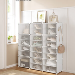 SONGMICS Modulární botník 12 boxů 125 x 125 x 32 cm bílá