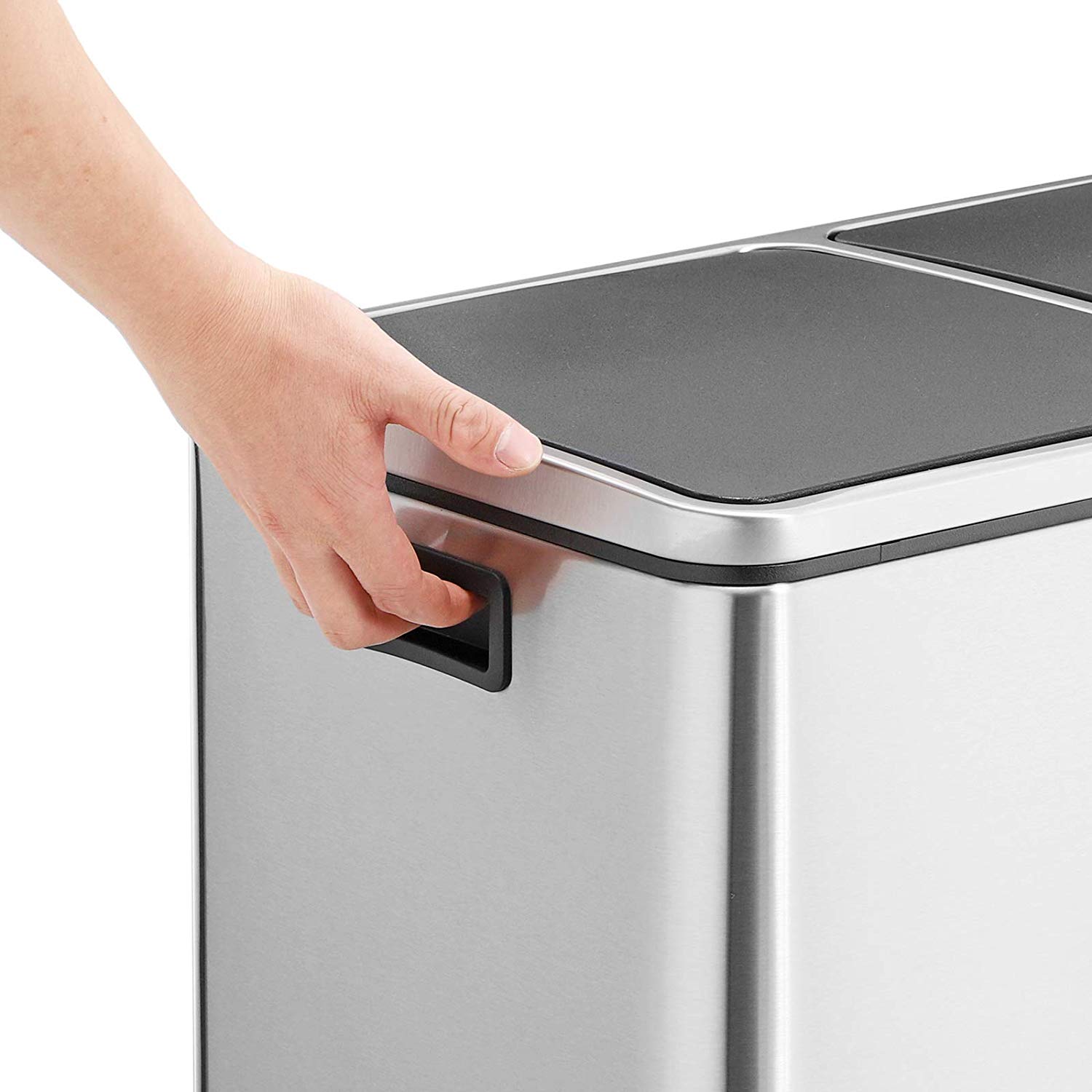 SONGMICS Odpadkový koš 2 x 24 L stříbrný - Obrázek 2