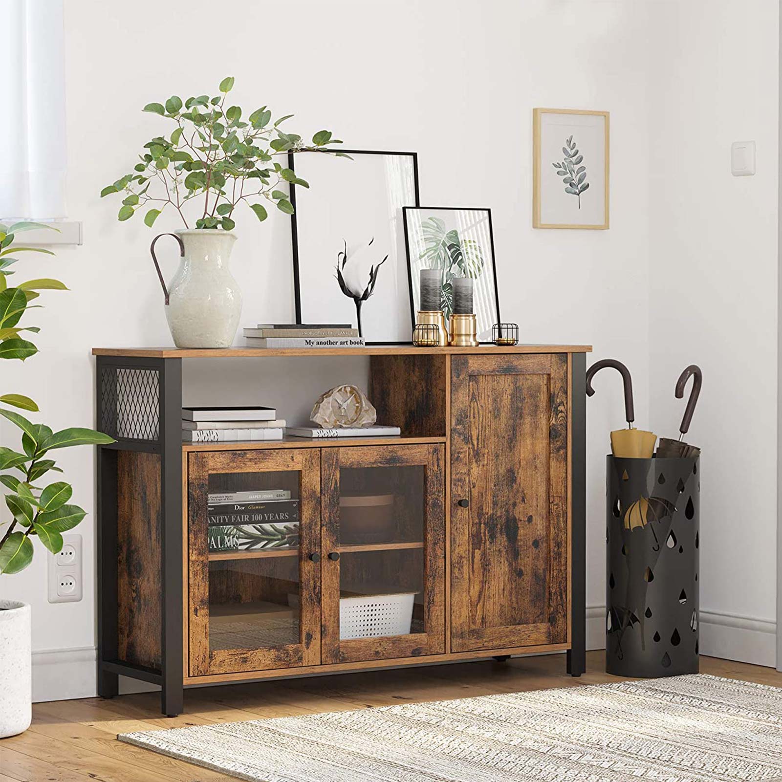 SONGMICS Úložná skříňka Vasagle Vinnie 110 cm hnědá - Obrázek 2