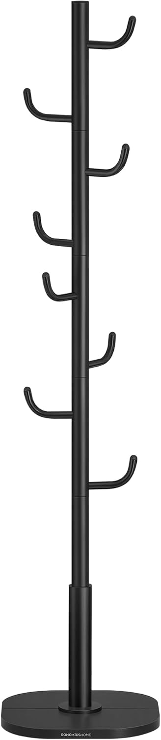 SONGMICS Věšák na kabáty CACTUS 8 háčků výška 172 cm černá - Obrázek 2