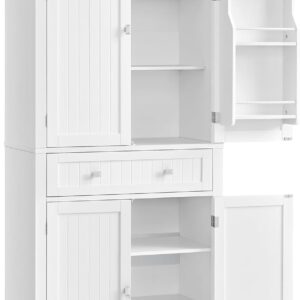 SONGMICS Vysoká kuchyňská skříňka Vasagle Snow 182 cm bílá