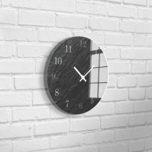STYLER Nástěnné hodiny CARBON sklo průměr 30 cm