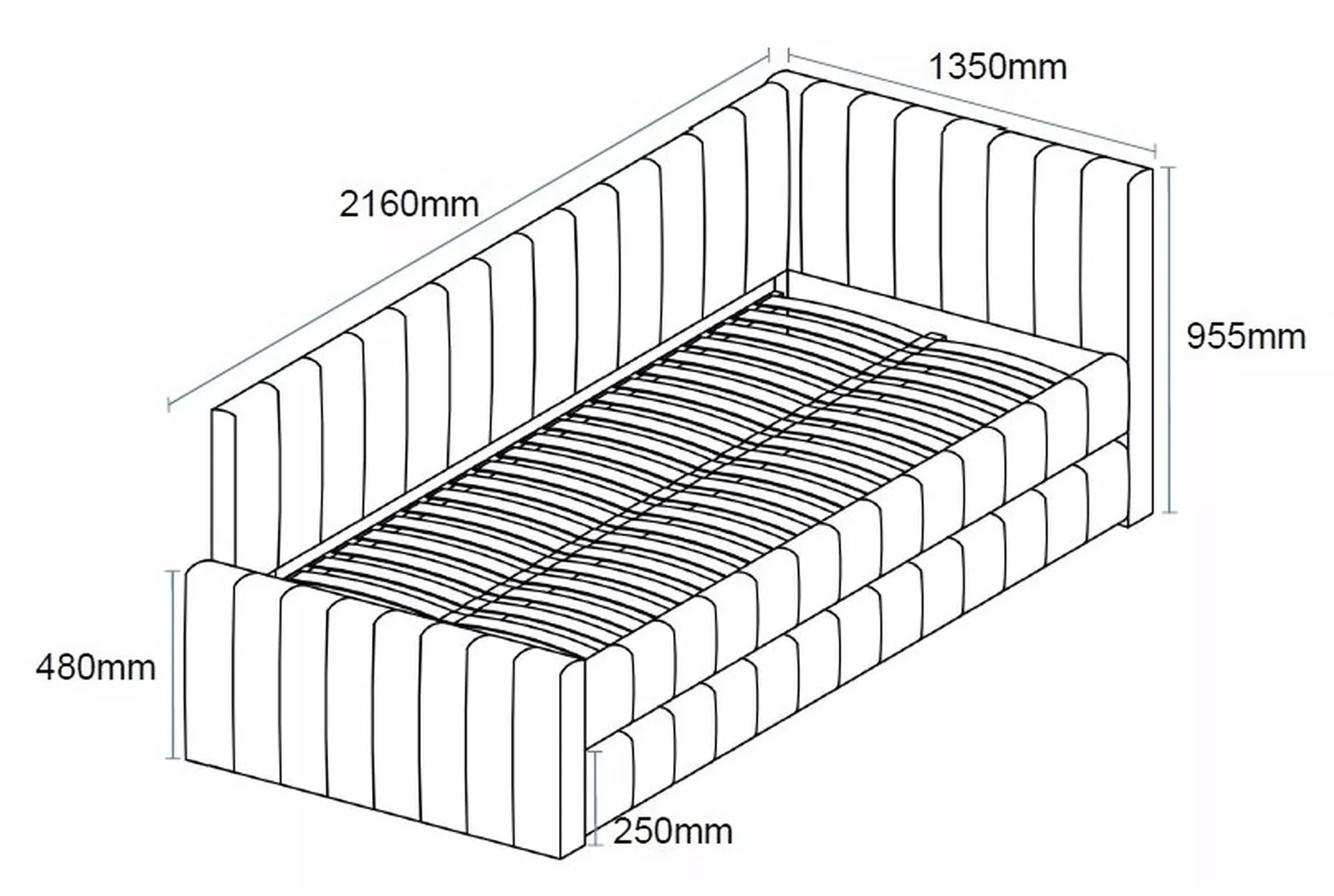 Signal Jednolůžková postel Alfie 120x200 tmavě béžová II - Obrázek 2