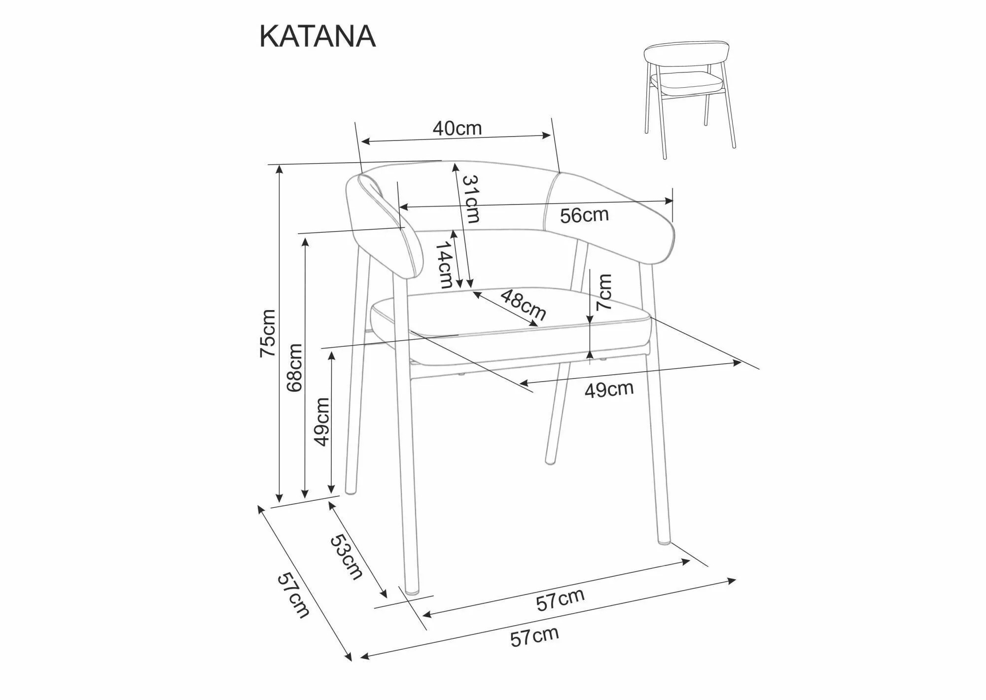 Signal Jídelní židle Katana černá/šedá - Obrázek 2