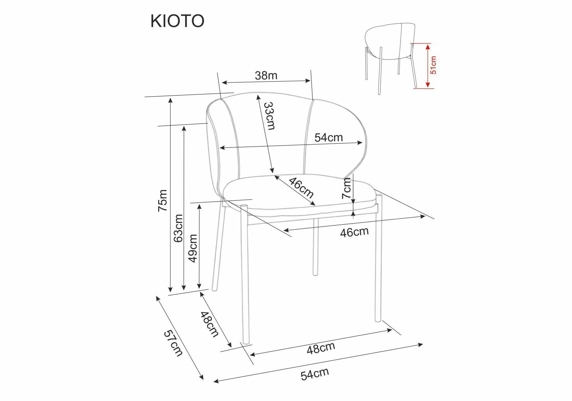 Signal Jídelní židle Kioto šedá/černá - Obrázek 2