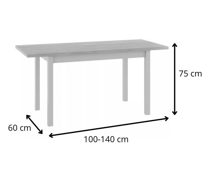 Signal Rozkládací jídelní stůl Adam 100/140 cm dub artisan/černý - Obrázek 2