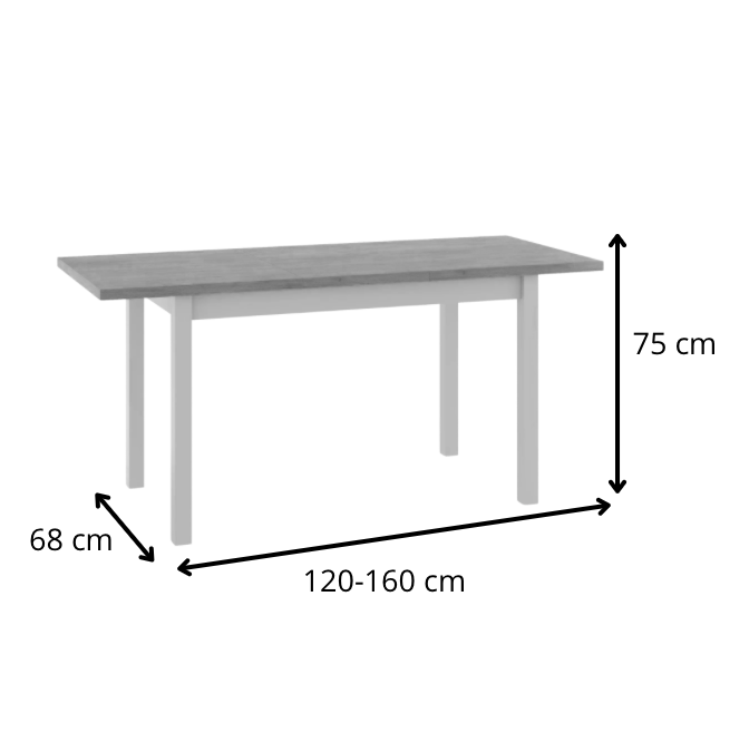 Signal Rozkládací jídelní stůl Adam 120/160 cm dub artisan/černý - Obrázek 2