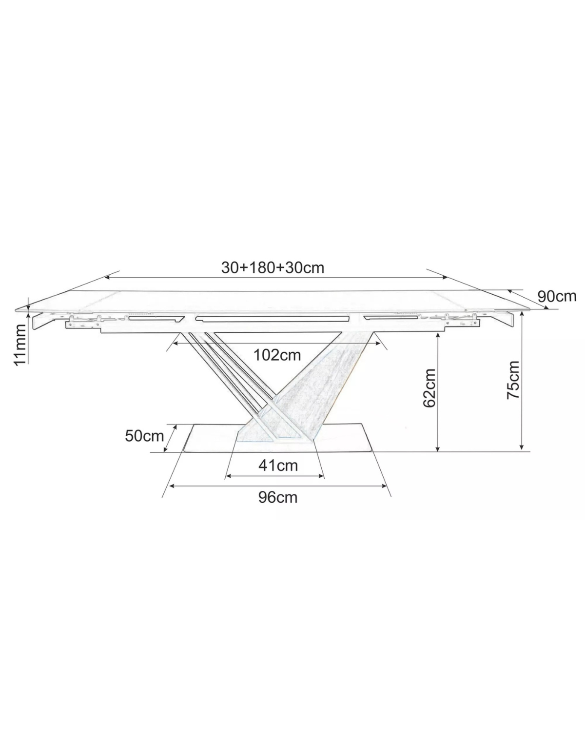 Signal Rozkládací jídelní stůl Genesis 180/240 cm bílý/dub přírodní - Obrázek 2