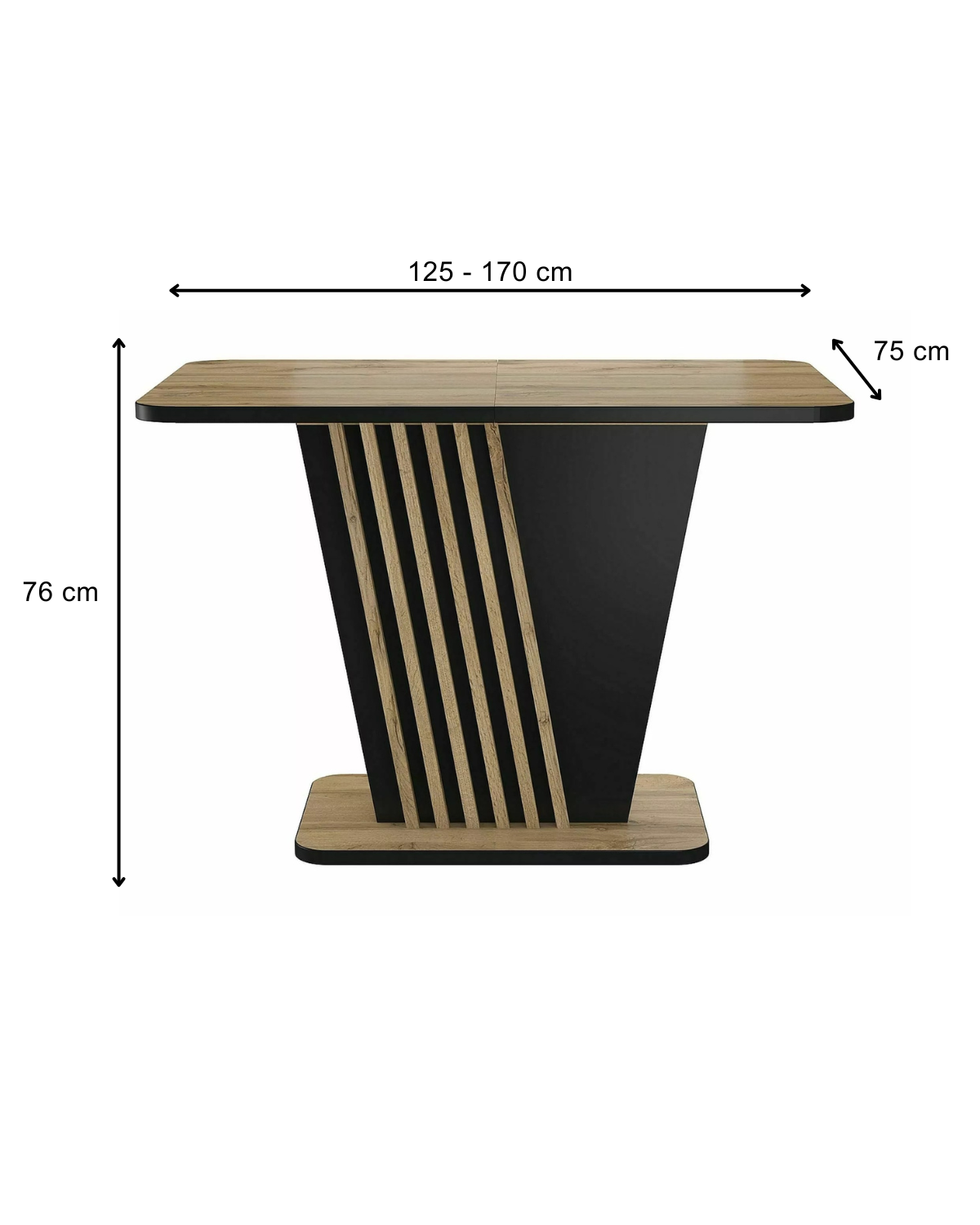 Signal Rozkládací jídelní stůl Nevio 125/170 cm dub artisan/černý - Obrázek 2