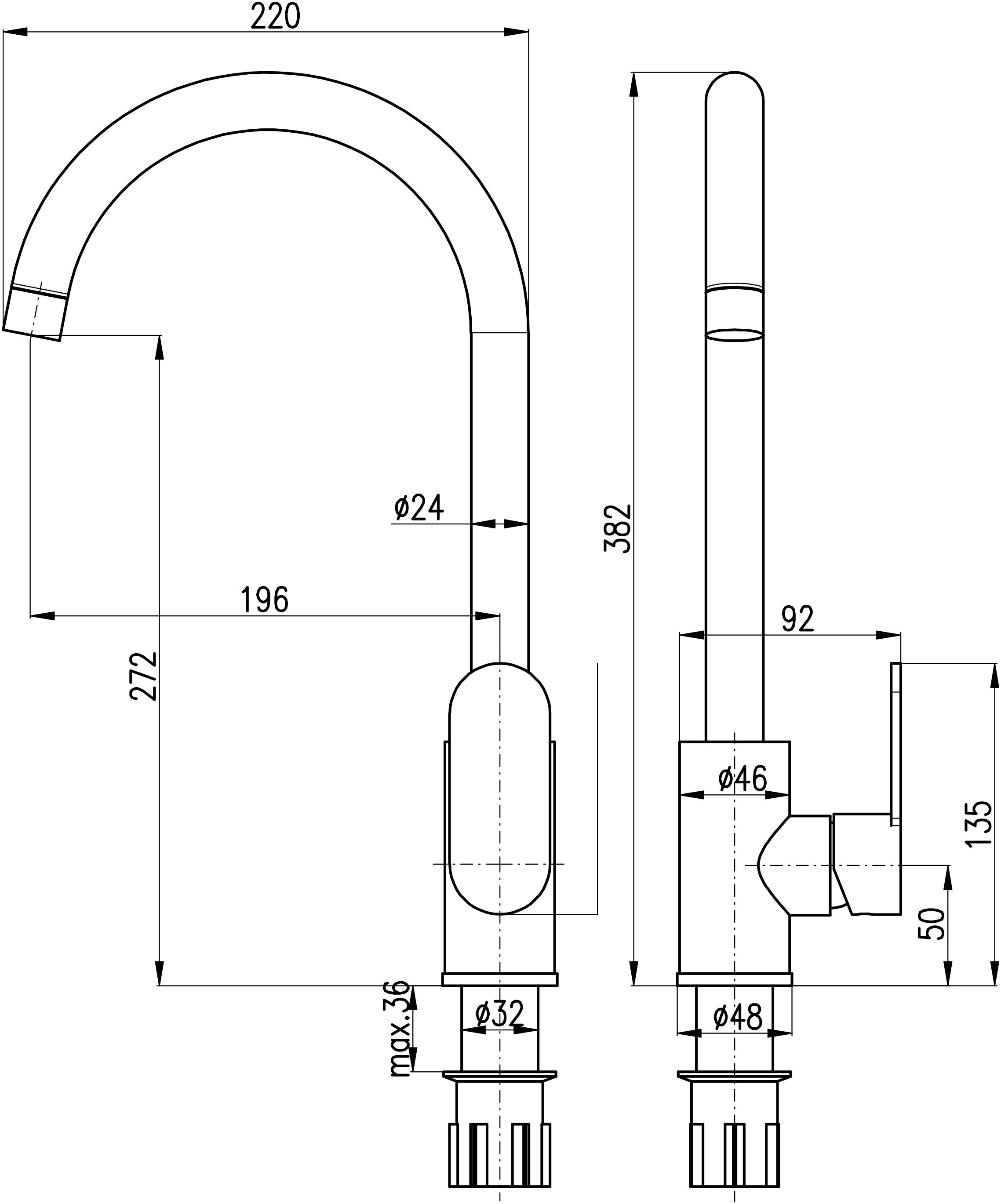 Nikl kartáčovaný Připojovací hadičky - závit: 3/8"