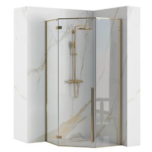 Sprchový kout Rea DIAMOND 90x90 cm zlatý