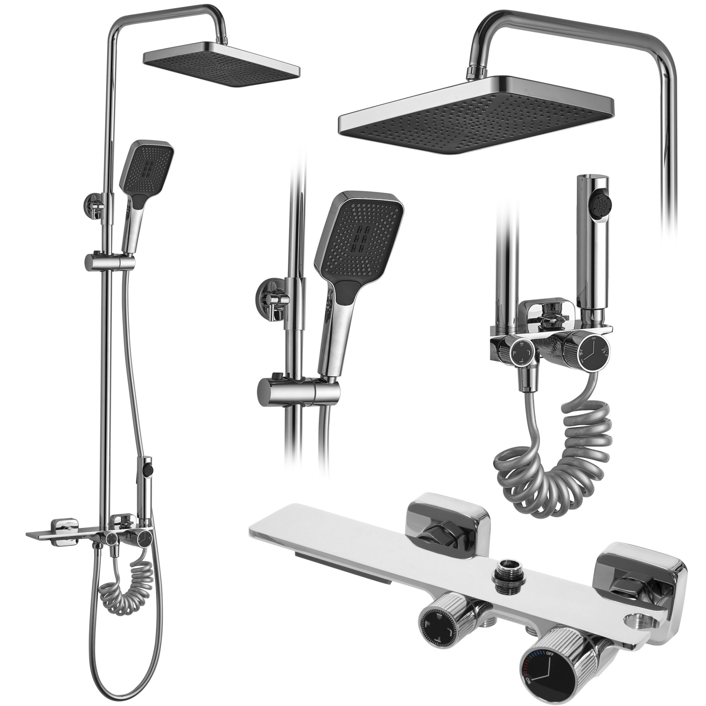 Sprchový set Rea Helix chrom - vanová baterie
