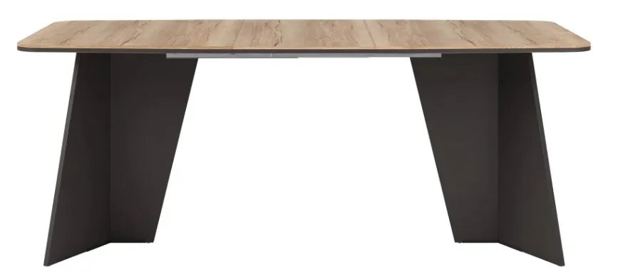 Szynaka Jídelní rozkládací stůl Monza 156/206 cm černý/dub Halifax - Obrázek 2
