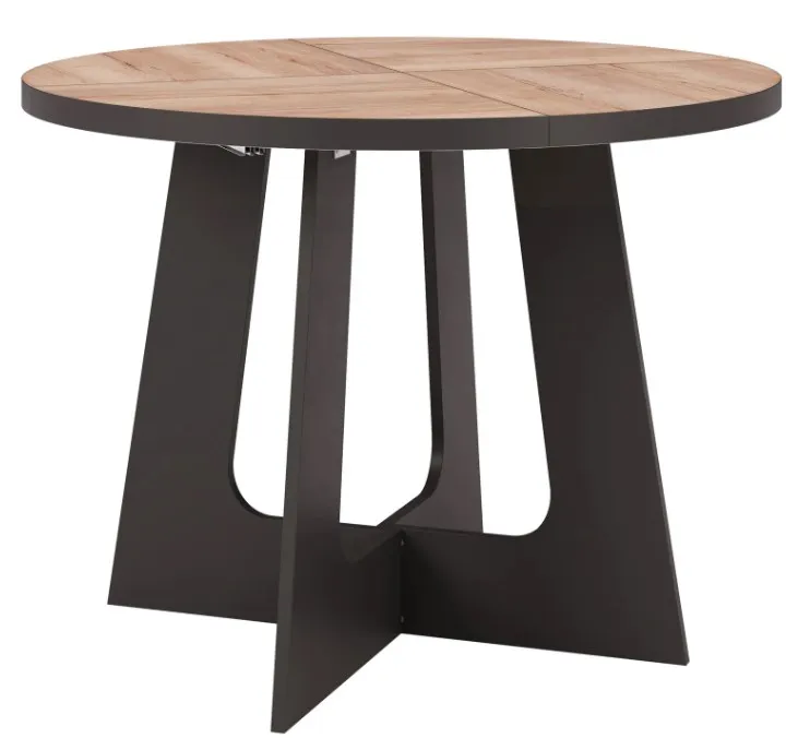 Szynaka Rozkládací jídelní stůl Belagio 110/160 cm černý/dub Halifax