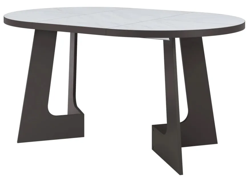 Szynaka Rozkládací jídelní stůl Belagio 110/160 cm černý/mramor - Obrázek 2