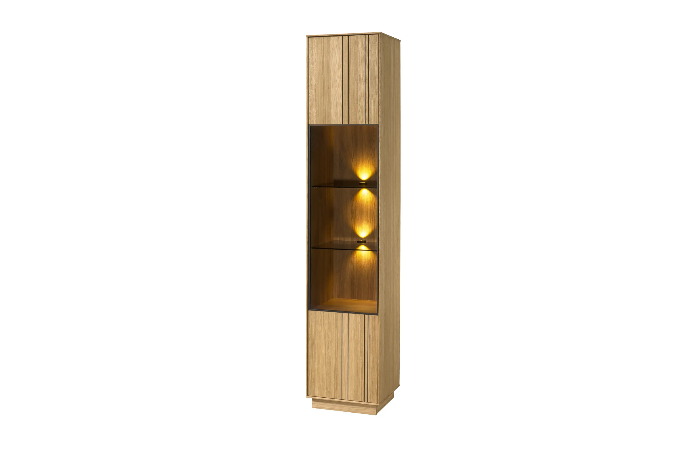 Szynaka Vitrína s LED osvětlením Join 40 cm z masivu dub přírodní