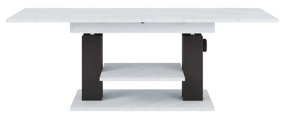 Szynaka Výškově nastavitelný rozkládací konferenční stolek Moduvo 120/170 cm mramor/černý - Obrázek 2
