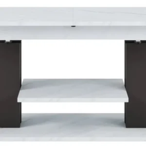 Szynaka Výškově nastavitelný rozkládací konferenční stolek Moduvo 120/170 cm mramor/černý