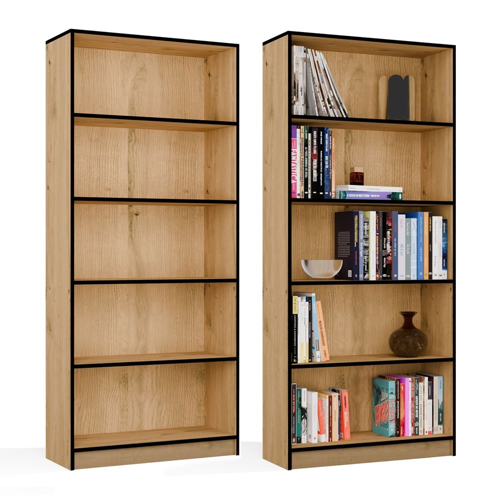 TP Living Knihovna R80 80 cm dub Artisan/černá - Obrázek 2