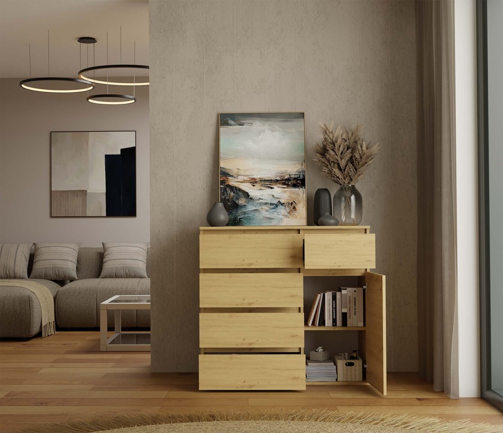 TP Living Komoda Malwa 1D5S 100 cm dub Artisan - Obrázek 2