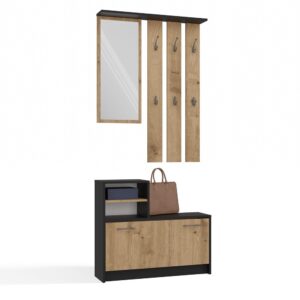 TP Living Předsíňová stěna GARDE 85 cm antracitová/dub artisan