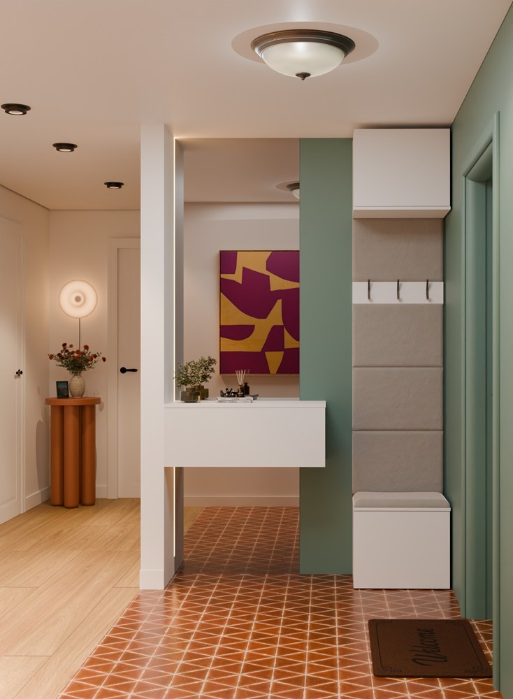 TP Living Předsíňová stěna HAGA 1W 50 cm bílá/kašmír - Obrázek 2