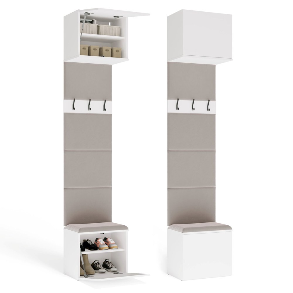 TP Living Předsíňová stěna HAGA 1W 50 cm bílá/kašmír