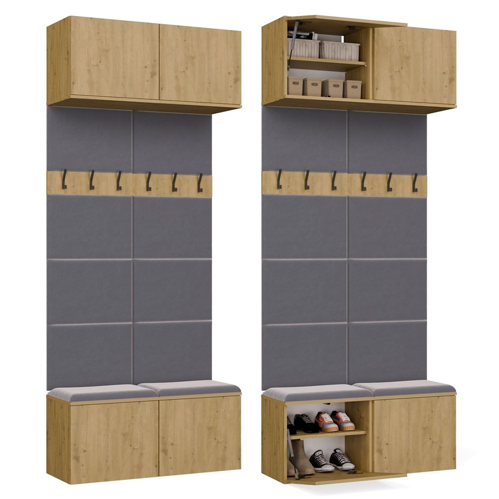 TP Living Předsíňová stěna HAGA 2W 100 cm dub Artisan - Obrázek 2